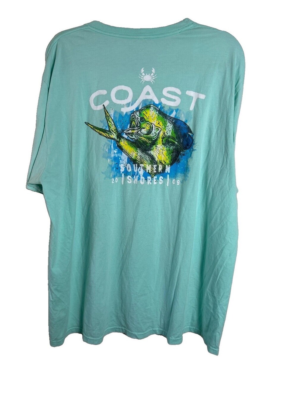 Coast Southern Shores Mahi Fishing T-Shirt Men’s XL Aqua Pocket Tee